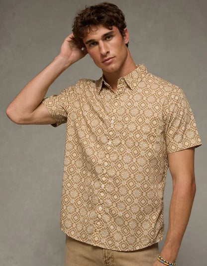 AE Slim Fit Poplin Short-Sleeve Button-Up Shirt