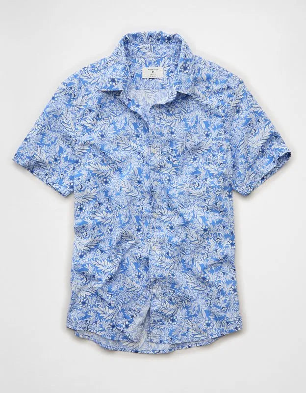 AE Slim Fit Poplin Short-Sleeve Button-Up Shirt