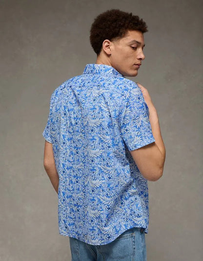 AE Slim Fit Poplin Short-Sleeve Button-Up Shirt