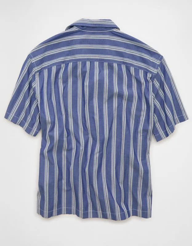 AE Relaxed Camp Collar Button-Up Shirt