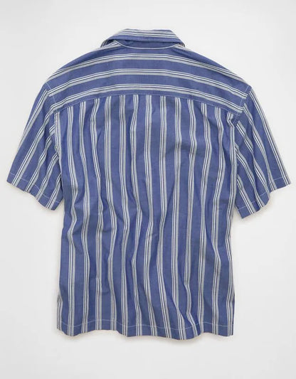 AE Relaxed Camp Collar Button-Up Shirt