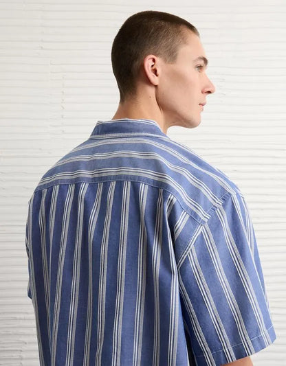 AE Relaxed Camp Collar Button-Up Shirt