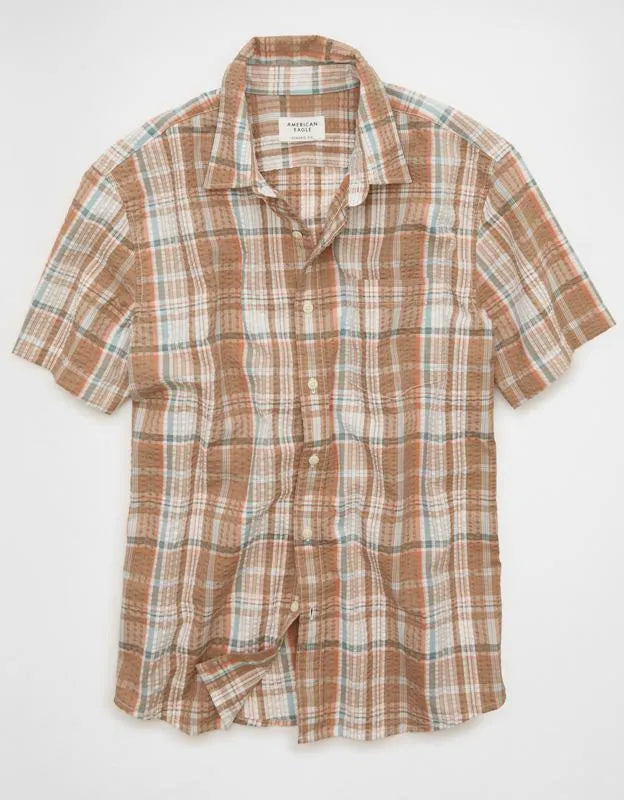 AE Standard Fit Short-Sleeve Button-Up Shirt