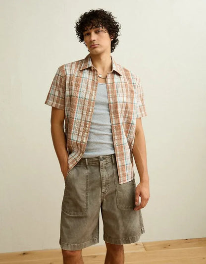 AE Standard Fit Short-Sleeve Button-Up Shirt