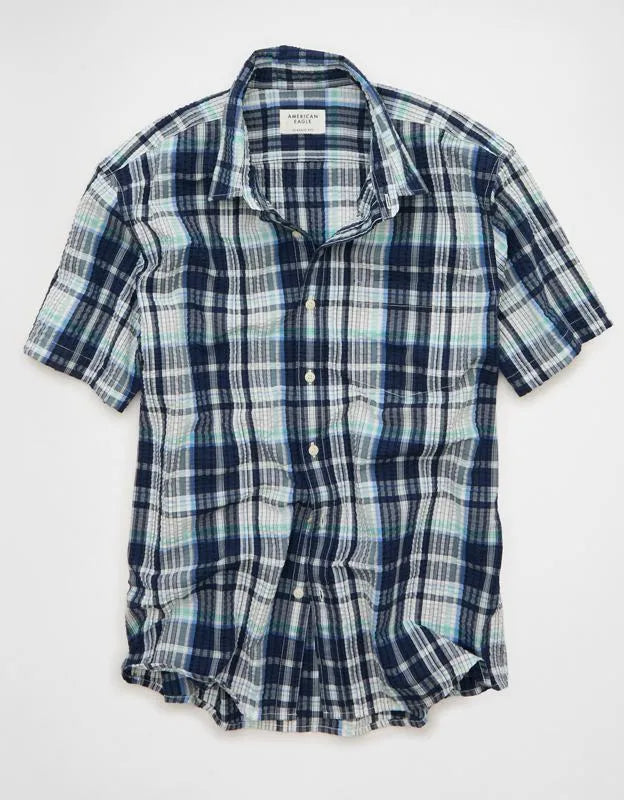 AE Standard Fit Short-Sleeve Button-Up Shirt