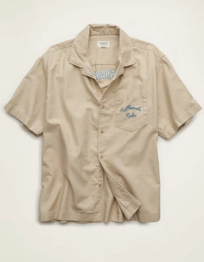 AE Relaxed Fit Camp Collar Button-Up Shirt