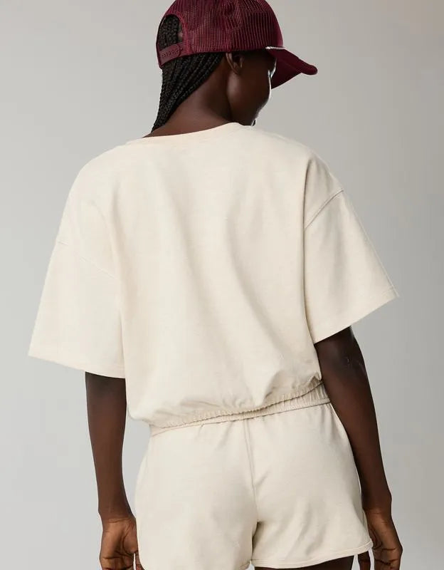 OFFLINE By Aerie Pique Henley Short Sleeve T-Shirt