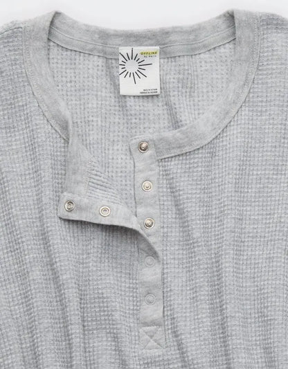 OFFLINE By Aerie Wow! Waffle Cropped Henley Short Sleeve T-Shirt
