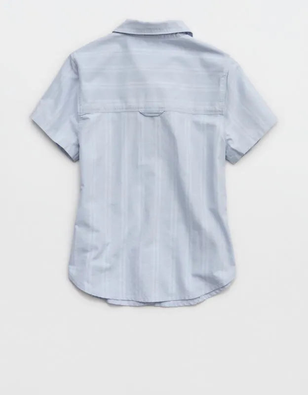OFFLINE By Aerie Oxford Slim Short Sleeve Button Up Shirt