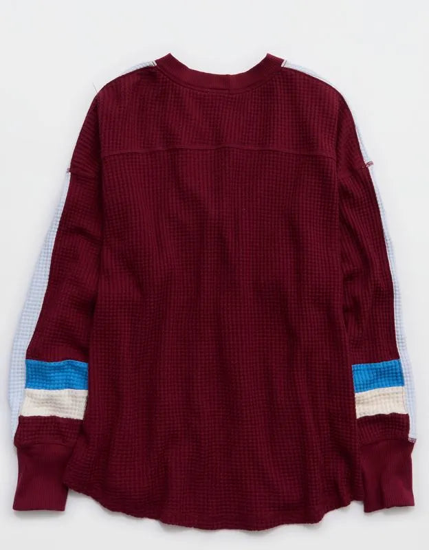 OFFLINE By Aerie Wow! Waffle Notch Neck Long Sleeve T-Shirt