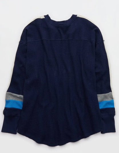 OFFLINE By Aerie Wow! Waffle Notch Neck Long Sleeve T-Shirt