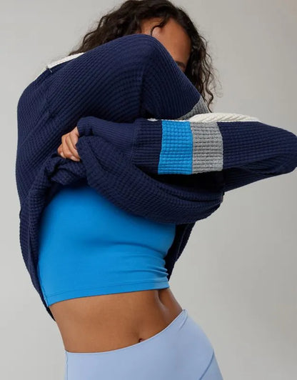 OFFLINE By Aerie Wow! Waffle Notch Neck Long Sleeve T-Shirt