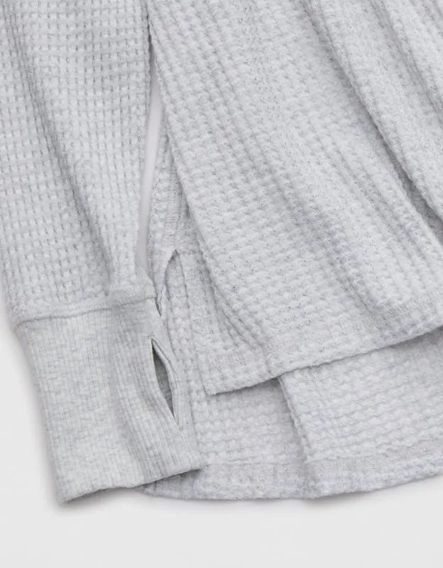 OFFLINE By Aerie Wow! Waffle Long Sleeve V Neck T-Shirt