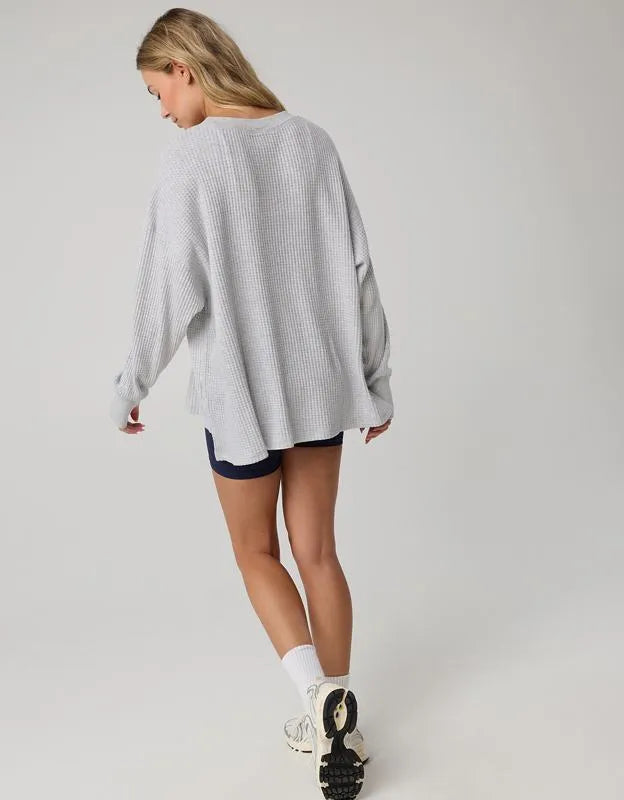 OFFLINE By Aerie Wow! Waffle Long Sleeve V Neck T-Shirt