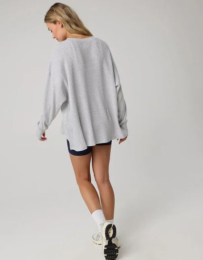 OFFLINE By Aerie Wow! Waffle Long Sleeve V Neck T-Shirt