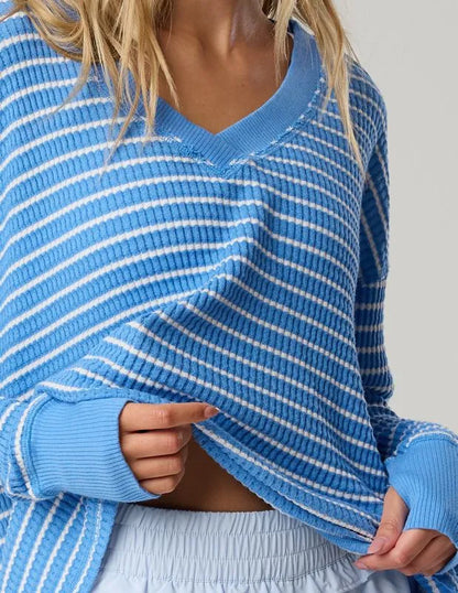OFFLINE By Aerie Wow! Waffle Long Sleeve V Neck T-Shirt
