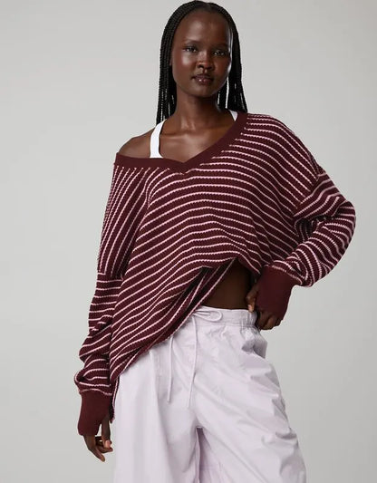 OFFLINE By Aerie Wow! Waffle Long Sleeve V Neck T-Shirt