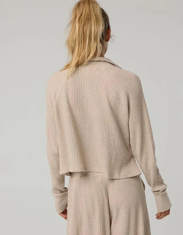 OFFLINE By Aerie Wow! Waffle Mockneck Henley Long Sleeve T-Shirt