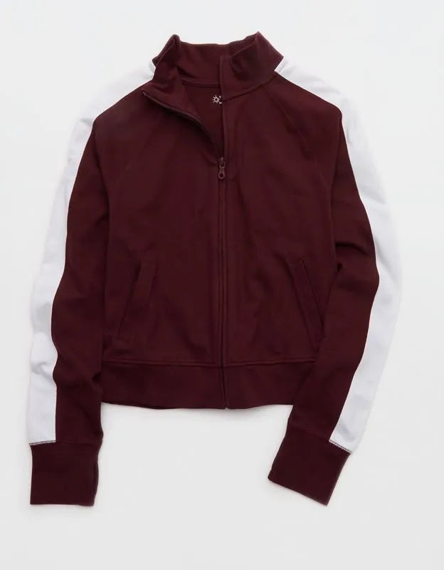 OFFLINE By Aerie Pique Long Sleeve Full Zip