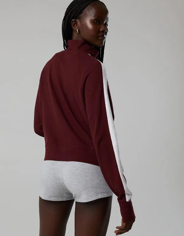 OFFLINE By Aerie Pique Long Sleeve Full Zip