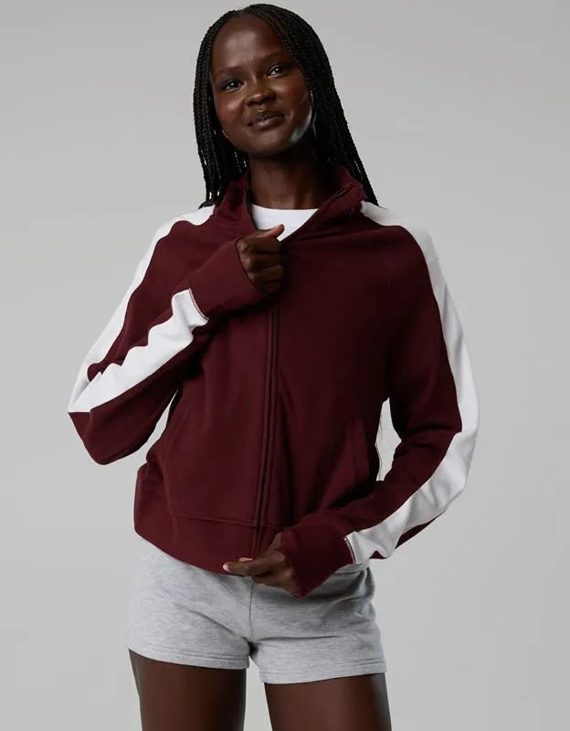 OFFLINE By Aerie Pique Long Sleeve Full Zip