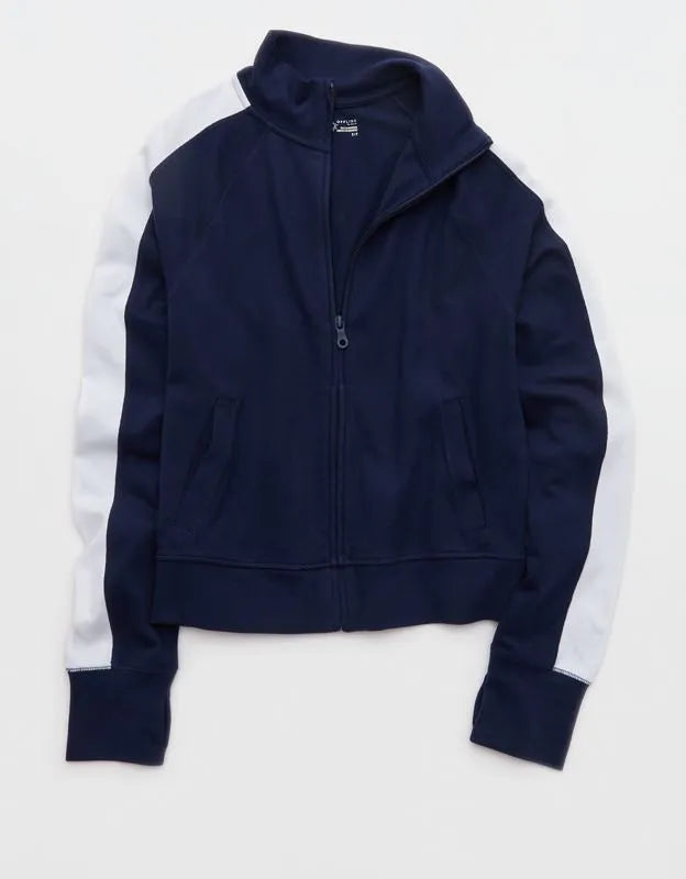 OFFLINE By Aerie Pique Long Sleeve Full Zip