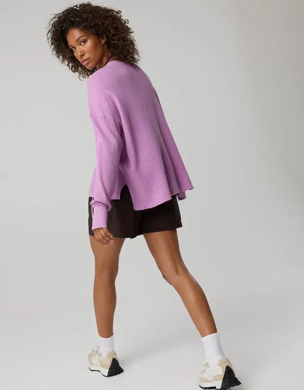 OFFLINE By Aerie Wow! Waffle Long Sleeve V Neck T-Shirt