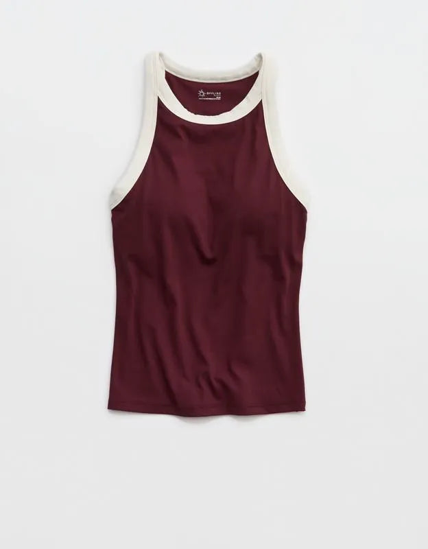 OFFLINE By Aerie Real Me Ringer High Neck Tank Top