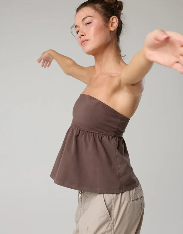 OFFLINE By Aerie OG Cotton Peplum Tube Top