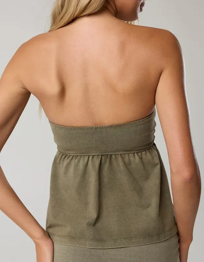 OFFLINE By Aerie OG Cotton Peplum Tube Top