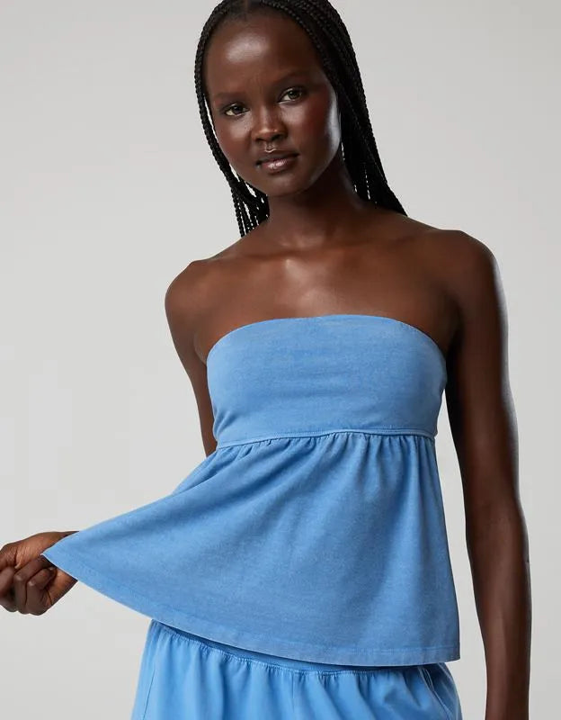 OFFLINE By Aerie OG Cotton Peplum Tube Top