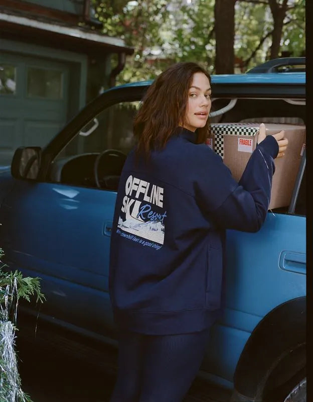 OFFLINE By Aerie Cloud Fleece Oversized Mockneck Sweatshirt