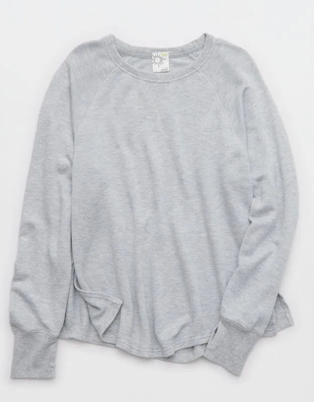 OFFLINE By Aerie Keep It 100 Terry Long Sleeve Crewneck