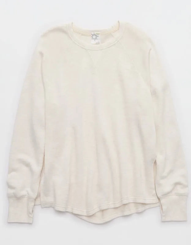 OFFLINE By Aerie Keep It 100 Terry Long Sleeve Crewneck