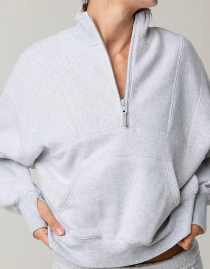 OFFLINE By Aerie Cloud Fleece Seamed Quarter Zip Sweatshirt