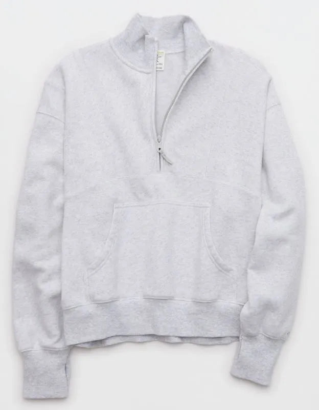 OFFLINE By Aerie Cloud Fleece Seamed Quarter Zip Sweatshirt