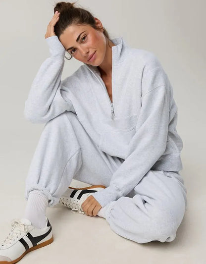 OFFLINE By Aerie Cloud Fleece Seamed Quarter Zip Sweatshirt