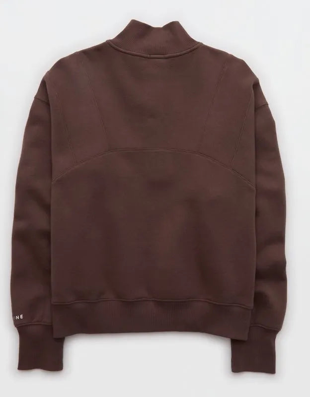 OFFLINE By Aerie Cloud Fleece Seamed Quarter Zip Sweatshirt