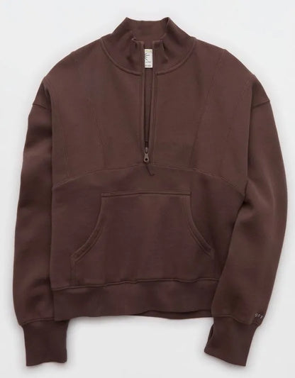OFFLINE By Aerie Cloud Fleece Seamed Quarter Zip Sweatshirt