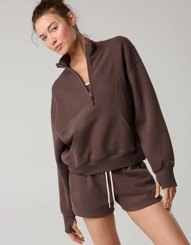 OFFLINE By Aerie Cloud Fleece Seamed Quarter Zip Sweatshirt