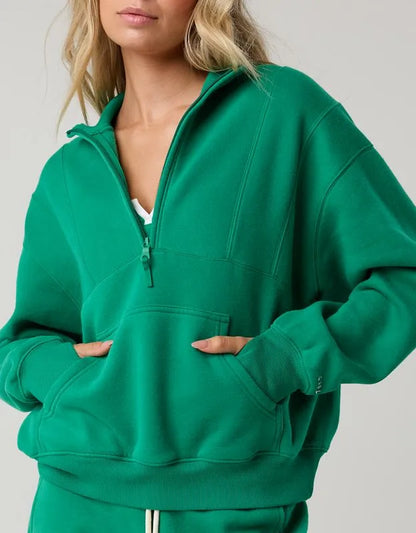 OFFLINE By Aerie Cloud Fleece Seamed Quarter Zip Sweatshirt