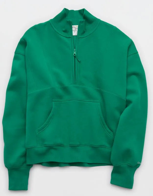 OFFLINE By Aerie Cloud Fleece Seamed Quarter Zip Sweatshirt