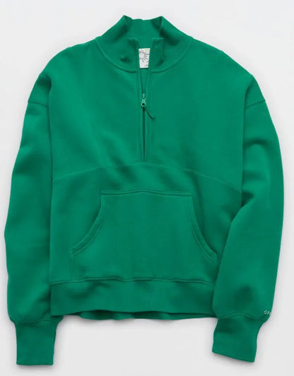 OFFLINE By Aerie Cloud Fleece Seamed Quarter Zip Sweatshirt