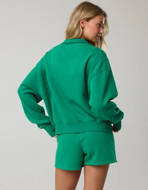 OFFLINE By Aerie Cloud Fleece Seamed Quarter Zip Sweatshirt