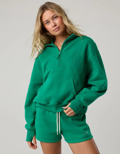 OFFLINE By Aerie Cloud Fleece Seamed Quarter Zip Sweatshirt