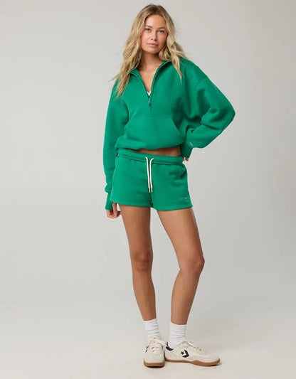 OFFLINE By Aerie Cloud Fleece Seamed Quarter Zip Sweatshirt