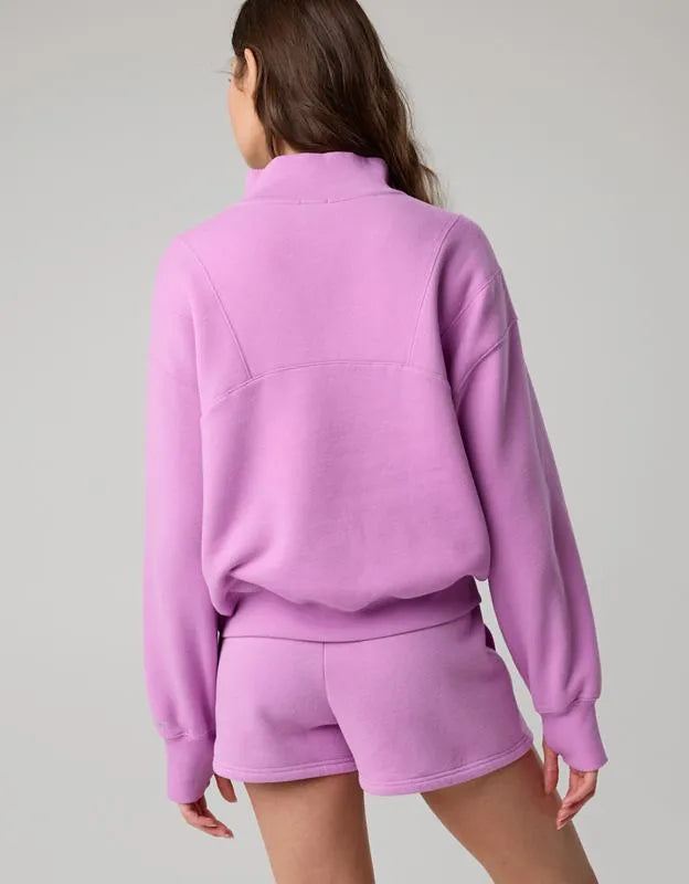 OFFLINE By Aerie Cloud Fleece Seamed Quarter Zip Sweatshirt