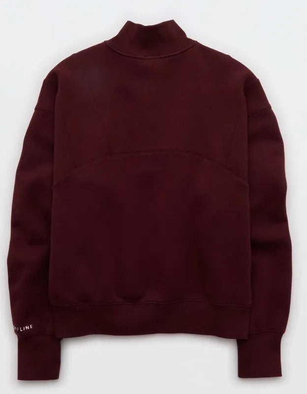 OFFLINE By Aerie Cloud Fleece Seamed Quarter Zip Sweatshirt