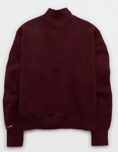 OFFLINE By Aerie Cloud Fleece Seamed Quarter Zip Sweatshirt