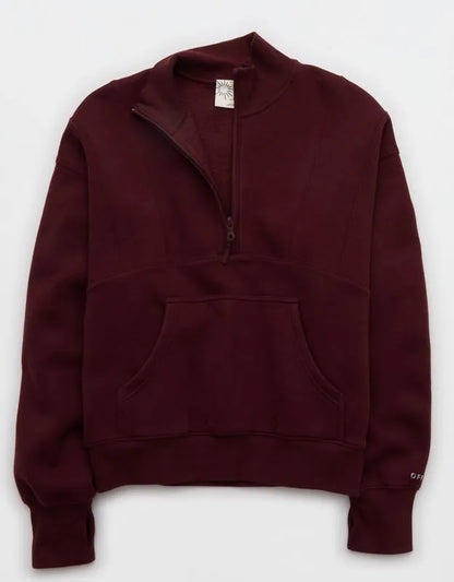OFFLINE By Aerie Cloud Fleece Seamed Quarter Zip Sweatshirt